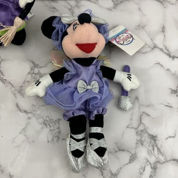 Disney Store Minnie Mouse Bean Plush Toys Lot 2 Halloween Witch Sugar Plum Fairy - Picture 4 of 8